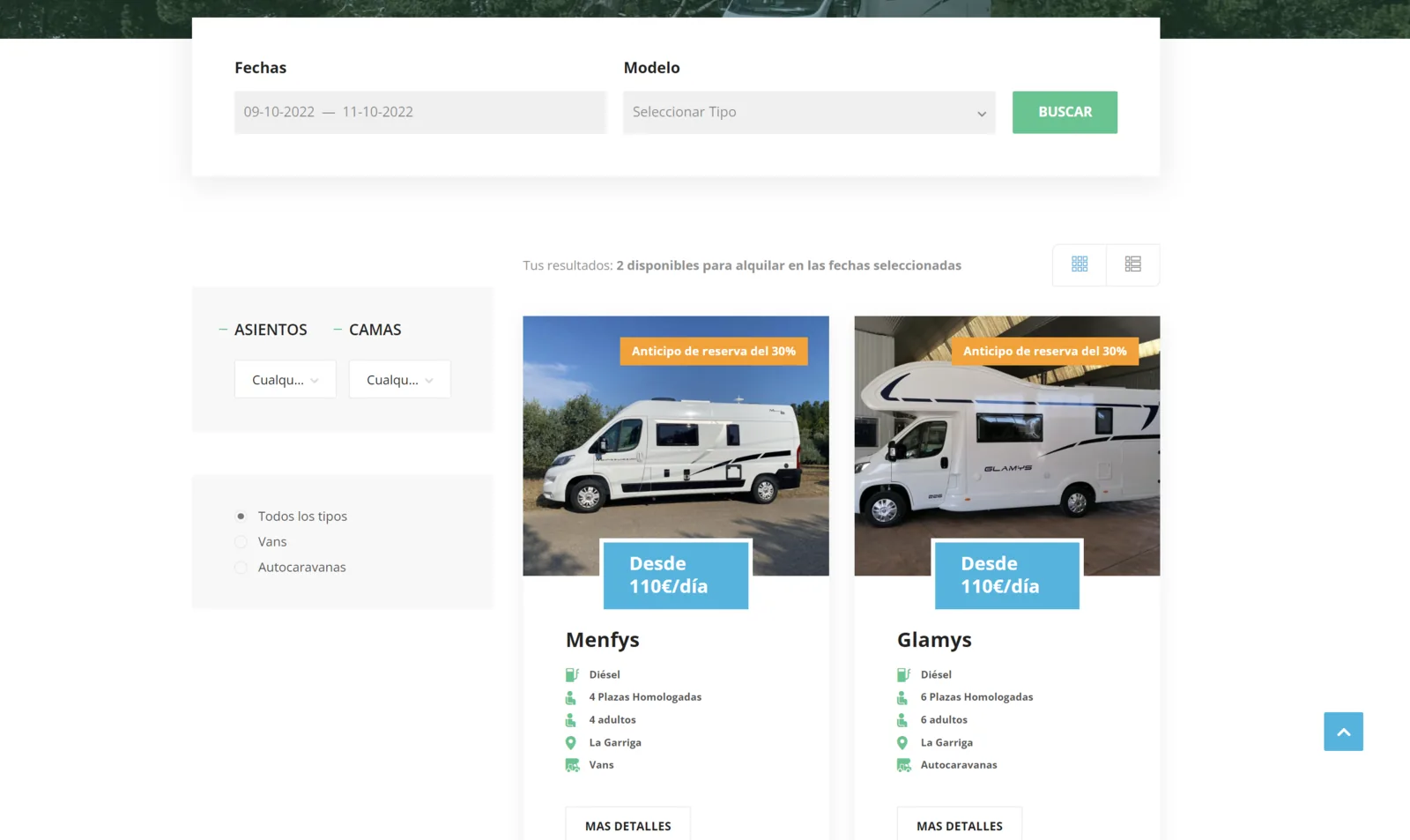 El Bon Camí booking calendar screenshot